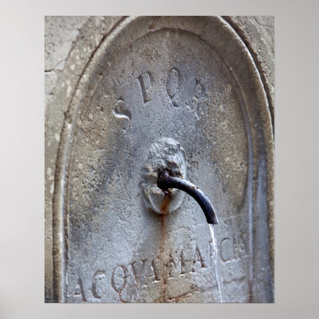 Ancient Roman public water fountain Poster (Front)