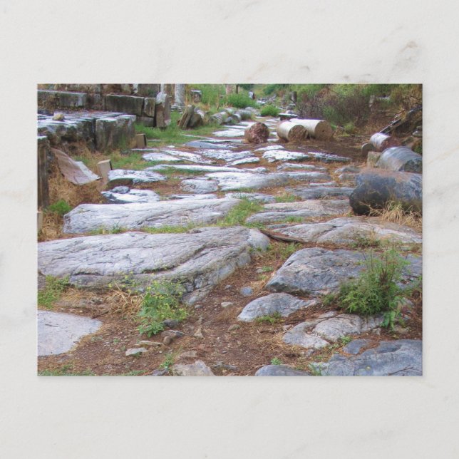 Ancient Roman road in the city of Ephesus, Turkey Postcard (Front)
