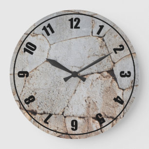 Ancient Roman Rock Wall Large Clock