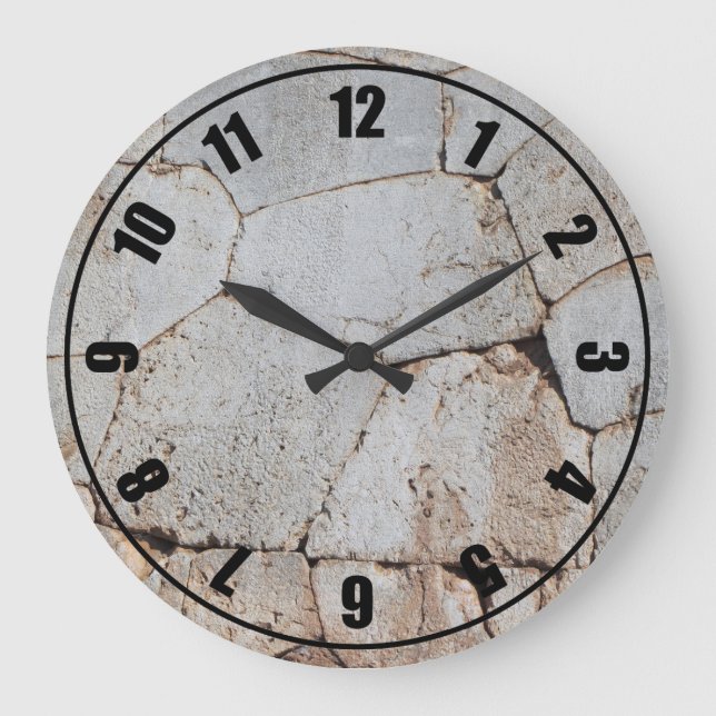 Ancient Roman Rock Wall Large Clock (Front)