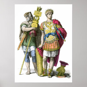 Ancient Roman Standard Bearer and General Poster