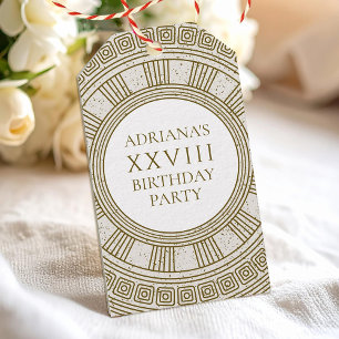 Ancient Rome Birthday Party with stone elements Gift Tags
