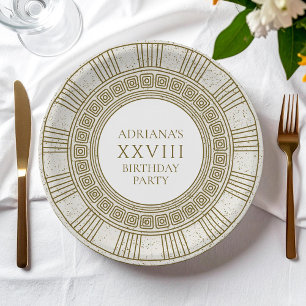 Ancient Rome Birthday Party with stone elements Paper Plate