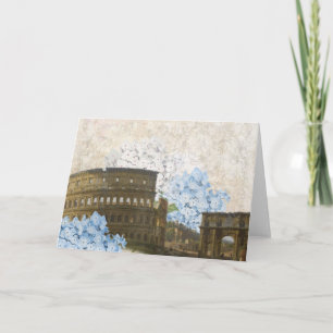 Ancient Rome Blue Hydrangea Card