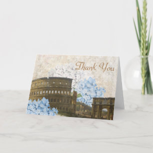 Ancient Rome Blue Hydrangea Thank You Card