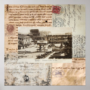 Ancient Rome Coliseum Italian Art Poster