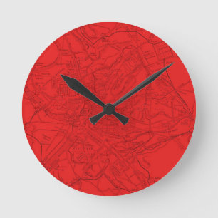 Ancient Rome in Red Round Clock