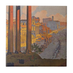 Ancient Rome Travel Ad Painting Tile