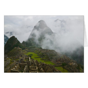 Ancient ruins of Machu Picchu with Andes