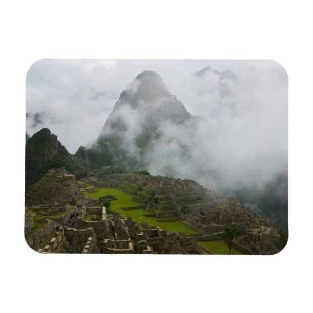 Ancient ruins of Machu Picchu with Andes Magnet (Horizontal)