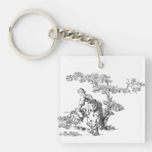 Ancient rural artwork key ring