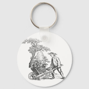 Ancient rural artwork key ring