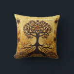 Ancient Rustic Red and  Gold Tree of LIfe by kedok Cushion<br><div class="desc">Ancient Rustic Red and  Gold Tree of LIfe by kedoki</div>