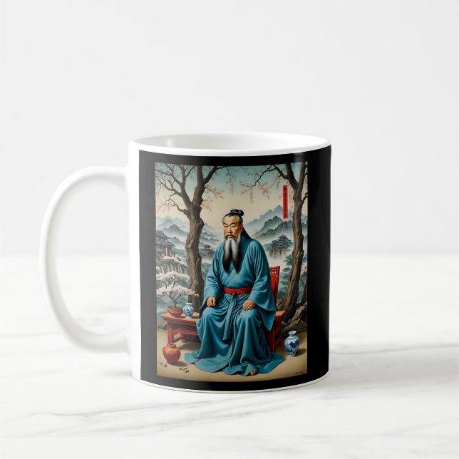 Ancient Sage Mountain Wisdom Art Coffee Mug (Left)