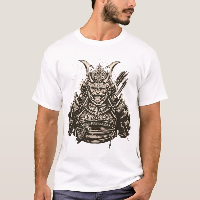 ancient samurai warrior in armor T-Shirt (Front)