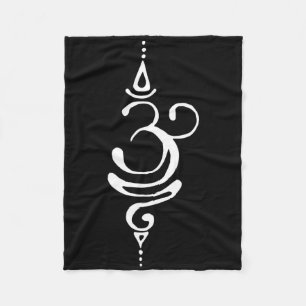 Ancient Sanskrit Breathe Om Symbol Yoga Buddhism M Fleece Blanket