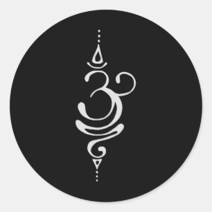 Ancient Sanskrit Breathe Om Yoga Meditation Symbol Classic Round Sticker
