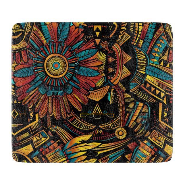 Ancient Sapphire "Aztec Dream" Glass Prep Board (Front)