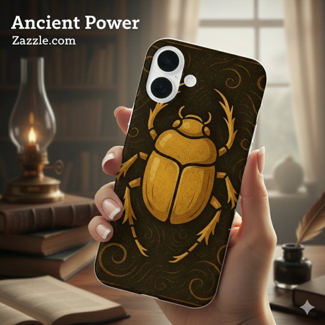 Ancient Scarab Divine Mystique Noir Gold Case-Mate iPhone Case (Creator Uploaded)