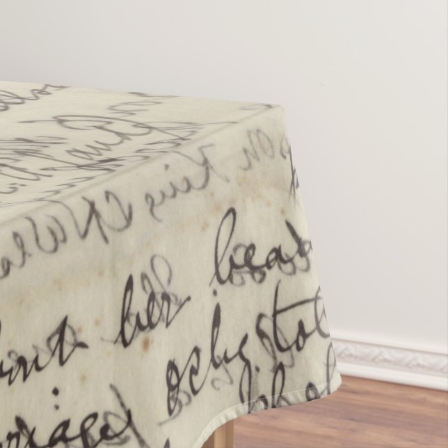 Ancient Script Calligraphy Vintage Print Tablecloth (In Situ)