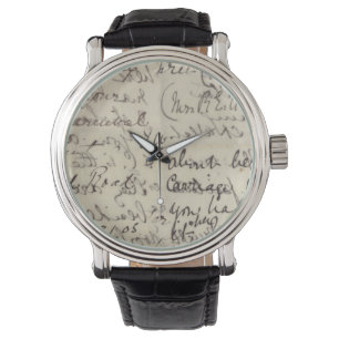 Ancient Script Calligraphy Vintage Print Watch