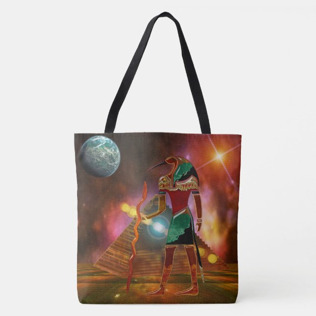 Ancient Secrets THOTH 3D Egyptian Scifi Tote Bag (Front)