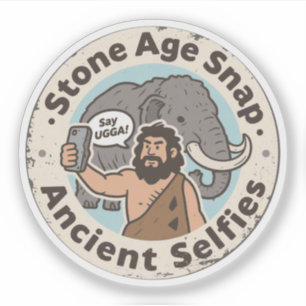 Ancient Selfie Caveman Mammoth