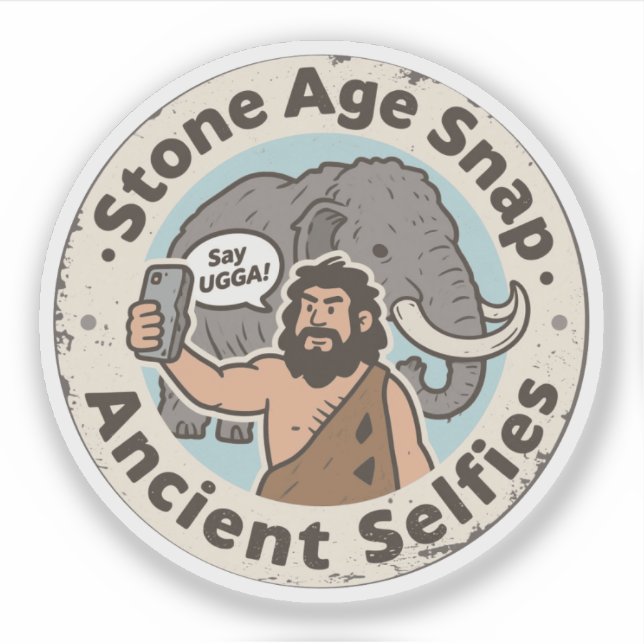 Ancient Selfie Caveman Mammoth (Front)