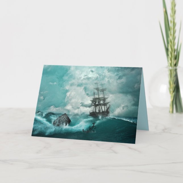 ancient ship greeting card (Front)