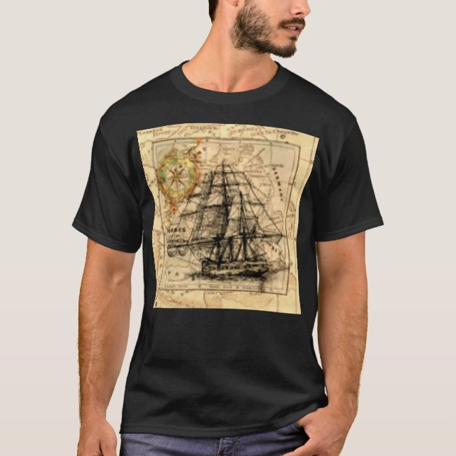 Ancient Ship Map T-Shirt (Front)