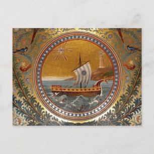 ancient ship postcard