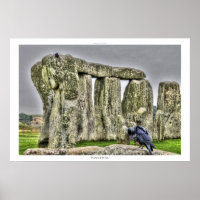 Ancient Site of Stonehenge & Preening Crow