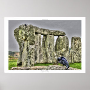 Ancient Site of Stonehenge & Preening Crow Poster