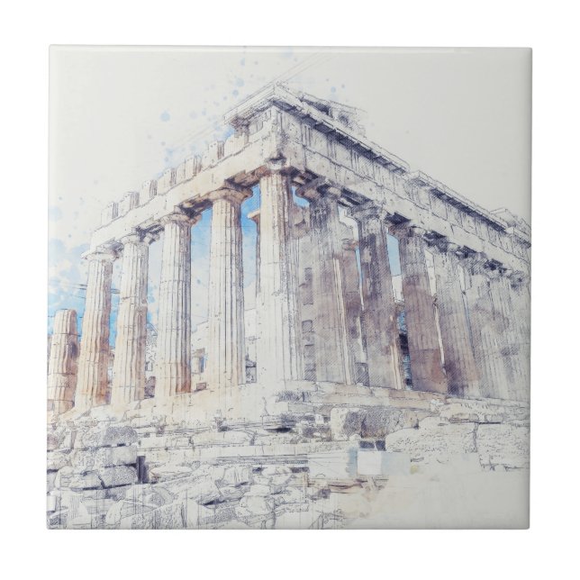 Ancient Sites Parthenon in Athens, Greece Ceramic Tile (Front)
