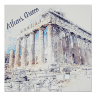 Ancient Sites Parthenon in Athens, Greece Poster