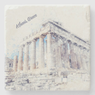 Ancient Sites Parthenon in Athens, Greece Stone Coaster