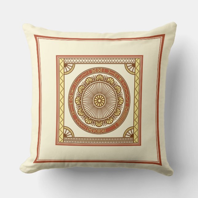 Ancient Slavic Calendar Ornament Cushion (Front)