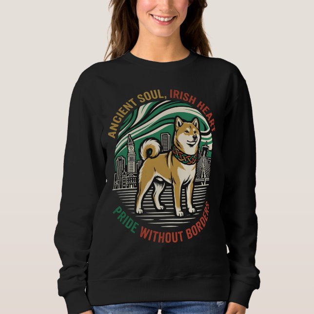 Ancient Soul Irish Heart Shiba Sweatshirt (Front)