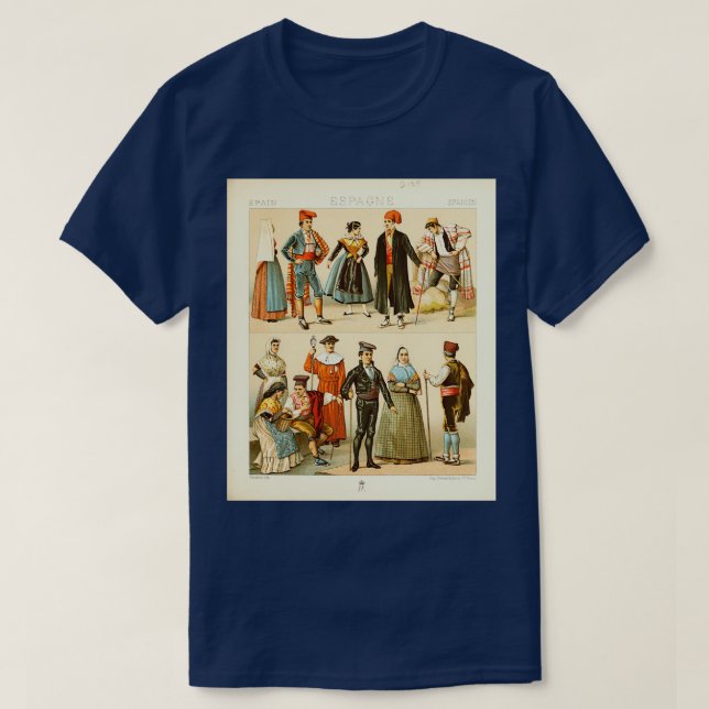 Ancient Spanish fashion and lifestyle 18th century T-Shirt (Design Front)
