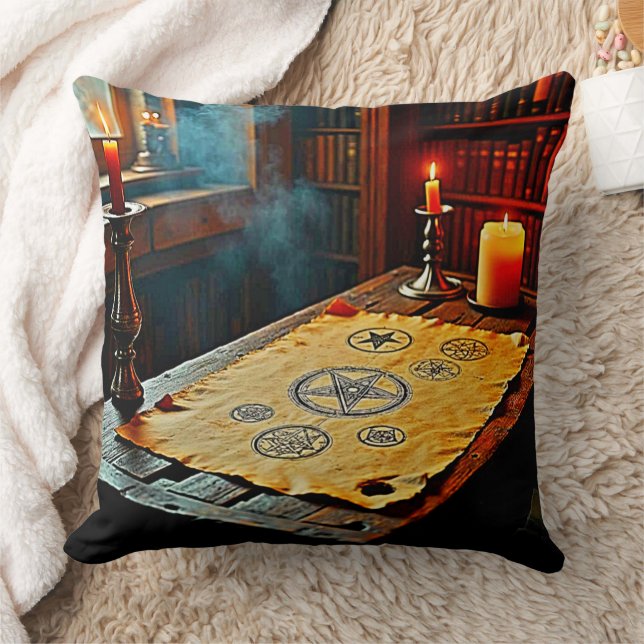 Ancient Spells on a Mystic Scroll Cushion (Blanket)