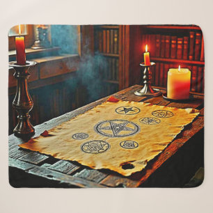 Ancient Spells on a Mystic Scroll Sherpa Blanket
