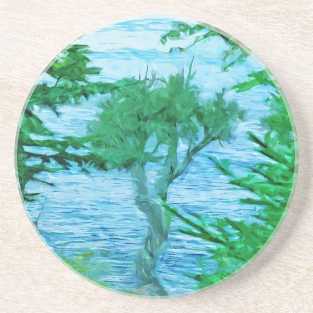 Ancient Spirit Tree in Abstract Coaster (Front)