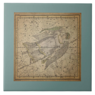 Ancient Star Chart of Virgo the Moon  Ceramic Tile