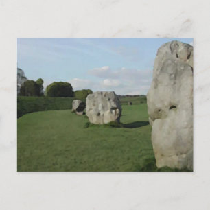 Ancient Stone Circle. Avebury, Wiltshire, England. Postcard