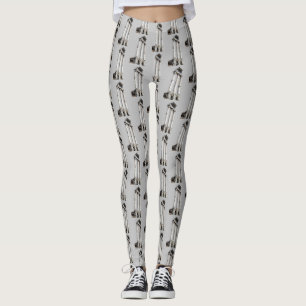 Ancient stone columns on grey leggings
