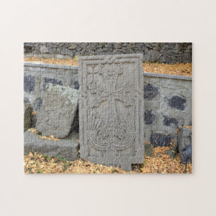 Ancient stone crosses (khachkars) in Armenia Jigsaw Puzzle