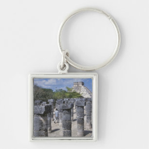 Ancient Stone pillars in Chichen Itza. Central Key Ring