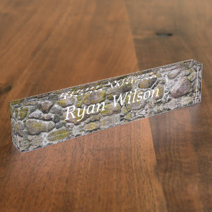 Ancient stone wall nameplate
