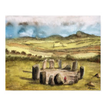 Ancient Stones, Ireland,  Watercolour,     poster