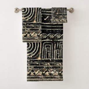 Ancient Sumerian Mesopotamian Pattern Bath Towel Set